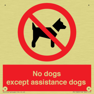 No dogs except assistance dogs